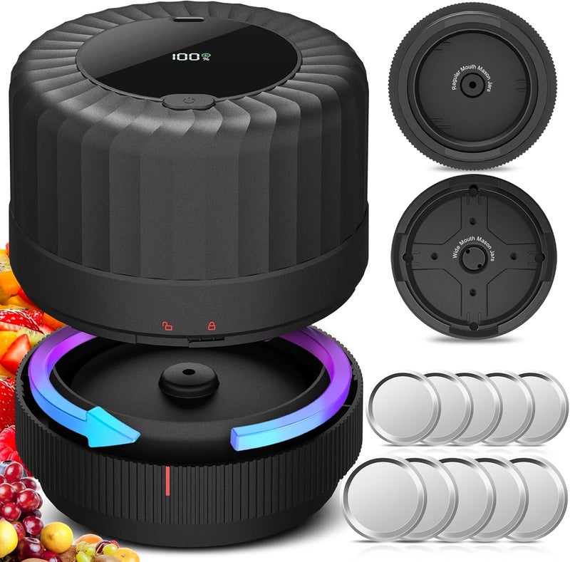LXT 2026 Latest Electric Mason Jar Vacuum Sealer Kit for Mason Jars with Wide and Regular Mouth Canning Jar Lids - Image 1